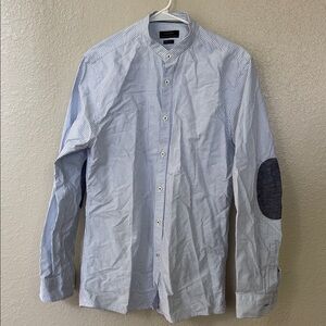 Zara Man Light Blue Striped Shirt